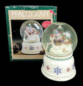 247-153-00 Pfaltzgraff Nordic Christmas Musical Snow Globe Plays Inch Sleigh Ride