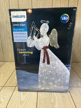 051-04-6024 Philips 44 Inch Christmas Glitter Angel Twinkling Pure White Lights Holiday Indoor Outdoor