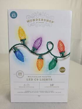 051046553 Philips Wondershop 25ct Multicolor Led C9 Christmas String Lights 24 Lighted Length