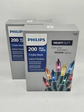 Philips 689720404727 2 200 Mini Lights 7 Color Multi Heavy Duty Indoor Outdoor Christmas