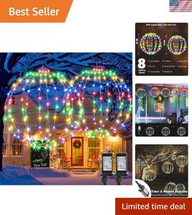 72007 Philips 2 Pack Christmas Ball Lights 13in And 11in Foldable Metal Sphere Light Connect