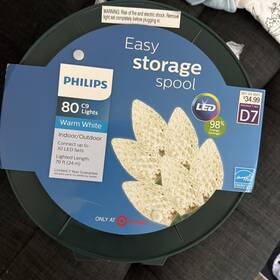 73058-101 Philips 80 C9 Led Warm White Christmas Lights 79ft Easy Storage Spool New