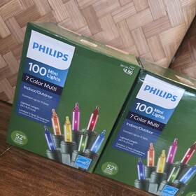 Philips 741895019219 Set Of 4 100 Mini Christmas Tree Lights Multi Color Indoor/outdoor New
