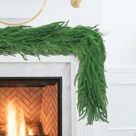 9npg2 Phoncoo 2 Pcs 9 Ft Norfolk Pine Garland Artificial Dense Christmas Green