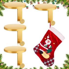Bk-photect-221728 Photect 4 Pcs Metal Circular Christmas Stocking Holders Heavy Duty Mantel Peg H