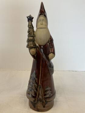 2272033 Pier 1 One Christmas Santa With Tree 12 Inch Tabletop Figure Spot On Nose
