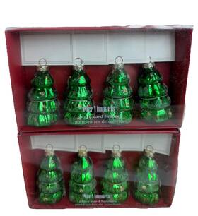 2285753 Pier 1 Imports Green Christmas Tree Place Card Holders Holiday Table Decor Lot Of 8