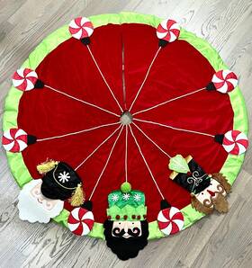 3686710 Pier 1 Imports Three Kings Christmas Tree Skirt Embellished Multicolor 49 Inch Round