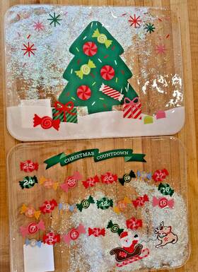 Pillowfort 198420732271 Christmas Placemats Floating Snow Countdown Xmas Tree 12x16