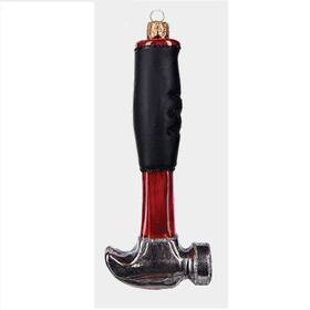 Pinnacle Peak Trading Company 813182029253 Claw Hammer Hand Tool Polish Mouth Blown Glass Christmas Ornament Decoration