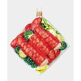 Pinnacle Peak Trading Company 841554100347 Lobster Tail Food Polish Mouth Blown Glass Christmas Ornament Decoration Poland