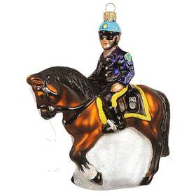 Pinnacle Peak Trading Company 841554115631 Mounted Police Polish Glass Christmas Tree Ornament New York City Nyc Horse