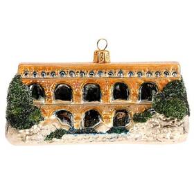 Pinnacle Peak Trading Company 841554122813 Roman Aqueducts Polish Glass Christmas Tree Ornament Ancient Rome Italy Travel