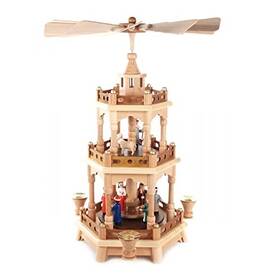 Pinnacle Peak Trading Company 841554144204 Nativity 2 Tier German Wood Christmas Pyramid 16.5 Inch