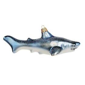 Ppt-002-0200 Pinnacle Peak Trading Company Great White Shark Polish Blown Glass Christmas Ornament Tree Decoration