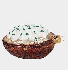 Ppt-002-0408 Pinnacle Peak Trading Company Baked Potato With Sour Cream Polish Blown Glass Christmas Ornament Decoration