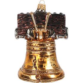 Ppt-002-0470 Pinnacle Peak Trading Company Liberty Bell Philadelphia Usa Polish Blown Glass Christmas Ornament Decoration