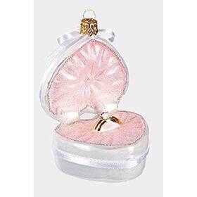 Ppt-002-0696 Pinnacle Peak Trading Company Diamond Engagement Ring In Heart Box Polish Glass Christmas Ornament Decoration