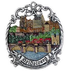 Ppt-015-0044 Pinnacle Peak Trading Company Heidelberg Germany City Skyline German Pewter Christmas Ornament Decoration