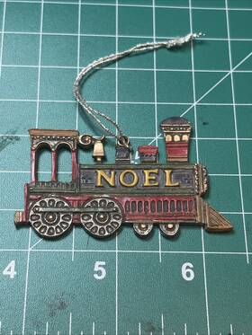 Ppt-015-0053 Pinnacle Peak Trading Company Christmas Noel Train German Pewter Ornament Decoration Made In Germany