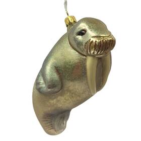 Ppt-186-0004 Pinnacle Peak Trading Company Walrus Polish Glass Christmas Tree Ornament Sea Life Mammal Animal Decoration