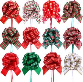 Pullbow01 Pintreeland 681381656590 Christmas Pull Bows Large Gift Ribbon 40mm 12pcs For Xmas Present W