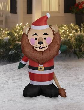 Pitching Pigeon 644097413550 Lion In Santa Suit 4 Foot Christmas Inflatable Led Holiday Outdoor Yard New
