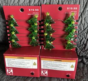 Place & Time 093108015656 New 2 X Pks And Mini Led Craft Lights-25 Ct-christmas Trees- Green Red