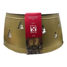 Place & Time 093108017780 And Gold Metal Christmas Tree Collar Cut Outs Jo-ann 22 Inch X 9.45 New