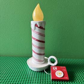 Place & Time 196981039808 New Joanns And Led Holiday Christmas Indoor Candle Candy Cane Swirl