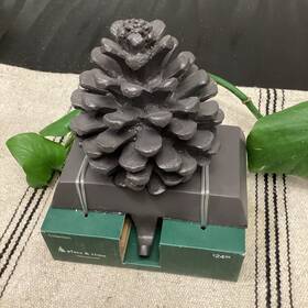 Place & Time Woodland Lodge 194234066168 Pinecone Christmas Stocking Holder/hanger Mantle Nib And