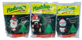 133724 Plastifoam 3 Vintage Fun With Socks Christmas Ornament Kits Santa Teddy Snowman