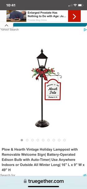 Plow And Hearth 191386833419 Battery Operated Christmas Lantern. Indoor/outdoor. New In Box