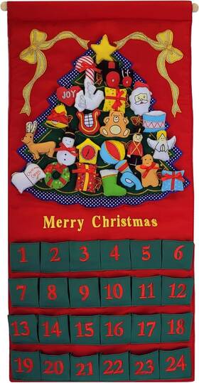8542001464 Pockets Of Learning Merry Christmas Green Tree Advent Calendar By Red