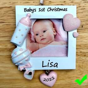Or1640-p Polar X Personalized Babys First Christmas Newborn Pink Baby Girl Ornament 2022