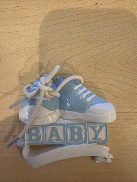 Polarx 659839766689 Baby Shoes First Steps Blue Personalized Christmas Tree Ornament Polar X Brand