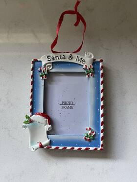 Polarx 659839769451 Santa And Me Photo Frame Personalized Christmas Tree Ornament