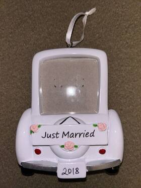 Polarx 659839769673 2018 Wedding Car Frame Anniverary Couple Photo Christmas Tree Ornament