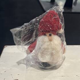 1255848 Pottery Barn Red Felt Santa Christmas Tree Ornament With Knit Hat Made In Nepal