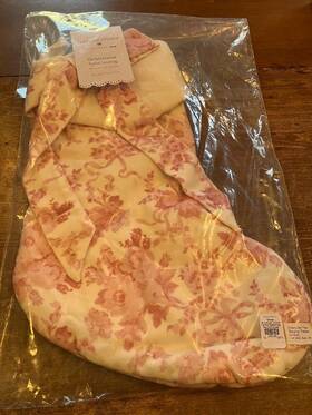 2200110 Pottery Barn Teen Love Shack Fancy Garden Damask Christmas Stocking Pink