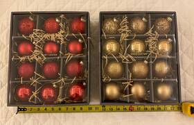 2468818 Pottery Barn Mixed Ornaments Holiday Christmas Glass Ball Red Gold 2.5 Inch Set