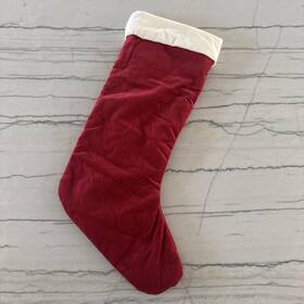 2743516 Pottery Barn Large Red And White Velvet Christmas Stocking