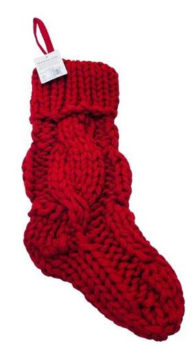 2800591 Pottery Barn Christmas Stocking Colossal Chunky Knit Holiday Red Large Nwt