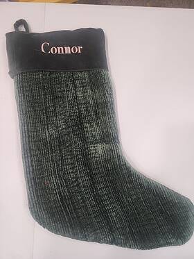 3647832 Pottery Barn Christmas Stocking Green New Mono Connor