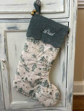 4142075 Pottery Barn Kids Chris Loves Julia Christmas Stocking Mono Inch Dad Read