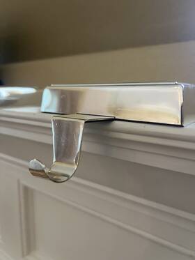 4796046 Pottery Barn Simple Stocking Holder Hanger Silver Christmas Heavy Classic