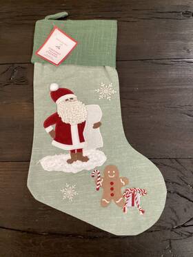 8231043 Pottery Barn New Kids Christmas Village Stocking Collection Santa And His List