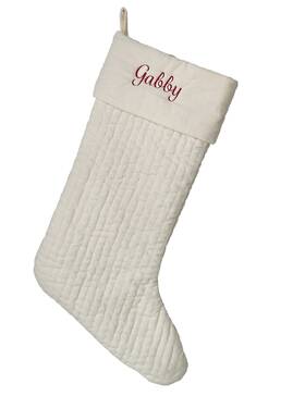 8254505 Pottery Barn Channel Quilted Velvet Christmas Ivory Large Stocking Inch Gabby Nwot