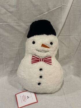 06086064 Pottery Barn Kids Holiday Christmas Sammy Snowman Pillow New With Tags