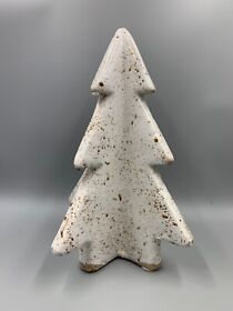 4164861 Pottery Barn Terra Cotta Speckled Christmas Tree Medium White 12.25inch.h #8972b